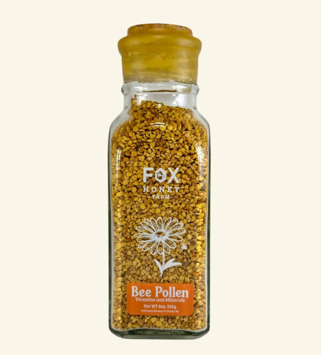 Bee Pollen in Wax Sealed Cork Jar 8oz