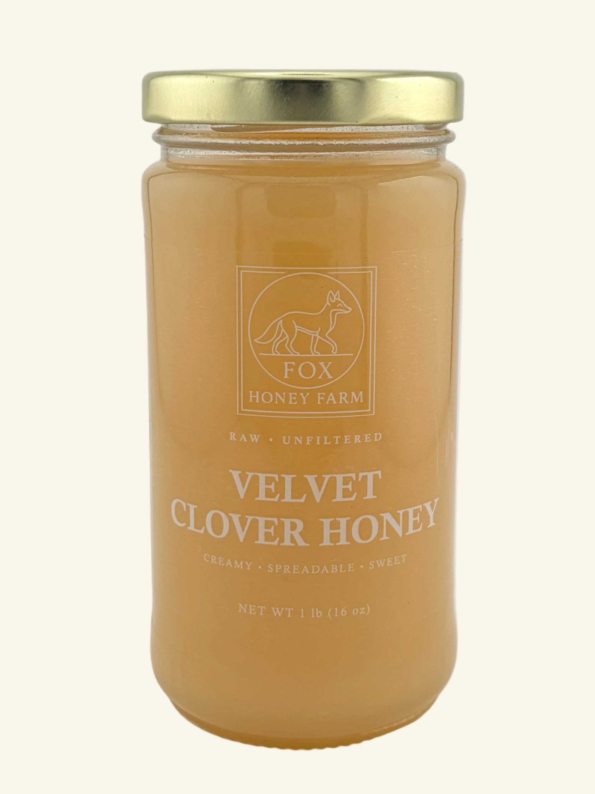 Velvet Clover Honey 1lb (soft crystalized) – Fox Honey Farm
