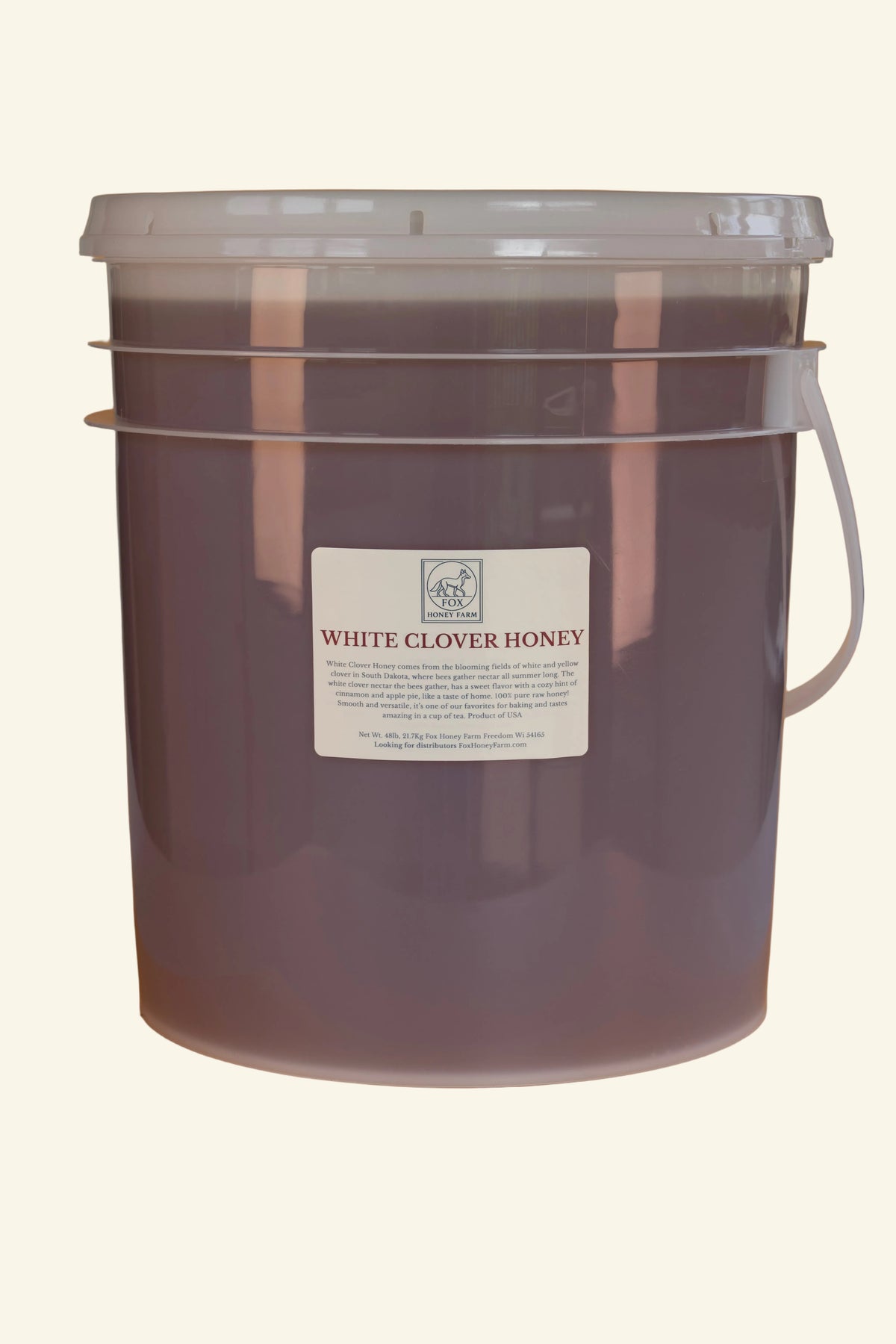 White Clover Honey - FRESH harvest - 48lb Bucket